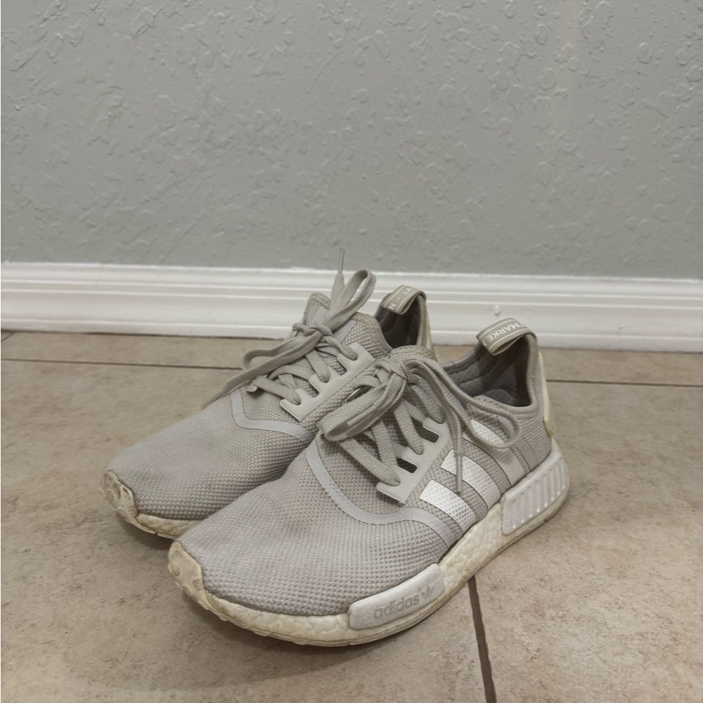 Beige Adidas NMDs